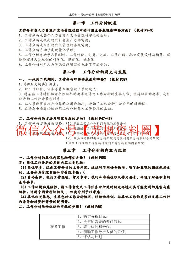 工作分析的方法与技术